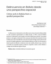 Delincuencia en Bolivia desde una perspectiva espacial