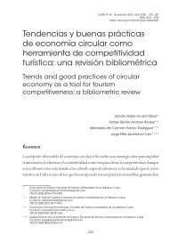Tendencias y buenas prácticas  de economía circular como  herramienta de competitividad  turística: una revisión bibliométrica