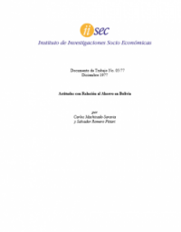 Actitudes con Relación al Ahorro en Bolivia