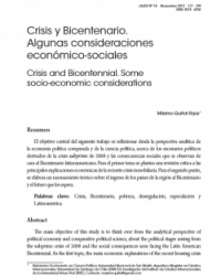 Crisis y Bicentenario. Algunas consideraciones económico-sociales