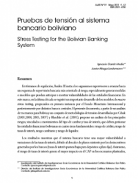 Pruebas de tensión al sistema bancario boliviano