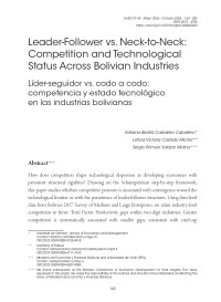 Leader-Follower vs. Neck-to-Neck:  Competition and Technological  Status Across Bolivian Industries