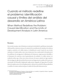 Cuando el método redefine  el problema: identificación  causal y límites del análisis del  desarrollo en América Latina