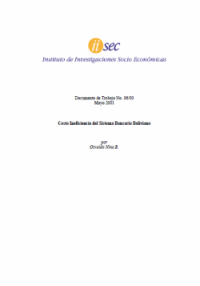 Costo Ineficiencia del Sistema Bancario Boliviano
