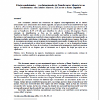 Efectos intencionados y no intencionados de Transferencias Monetarias no Condicionadas a los Adultos Mayores: El Caso de la Renta Dignidad
