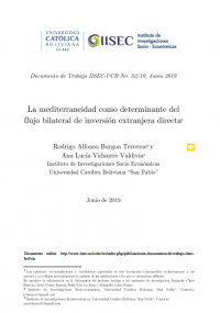 La mediterraneidad como determinante del flujo bilateral de inversión extranjera directa