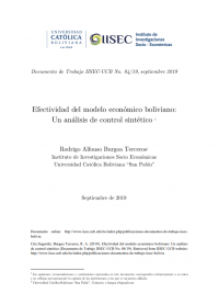 Efectividad del modelo económico boliviano: Un análisis de control sintético