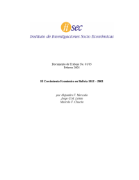 El Crecimiento Económico en Bolivia 1952 – 2003