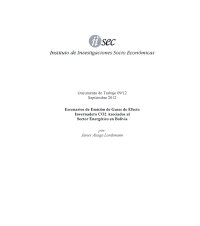 Escenarios de Emisión de Gases de Efecto Invernadero CO2 Asociados al Sector Energético en Bolivia