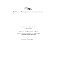 Aplicación de la Metodología RAS y el Análisis Insumo Producto para el Estudio de la Política Económica en Bolivia