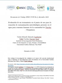 Evaluación de un tratamiento en el punto de uso para la remoción de contaminación microbiológica presente en el agua para consumo humano de la comunidad de Tarvita – Chuquisaca