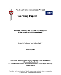 Reducing Volatility due to Natural Gas Exports: Is the Answer a Stabilization Fund?