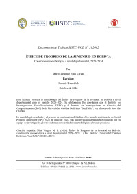 Índice de Progreso de la Juventud en Bolivia: Construcción metodológica a nivel departamental, 2020–2024