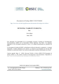 Municipal Viability in Bolivia