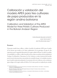 Calibración y validación del modelo APEX para tres cultivares de papa producidos en la región andina boliviana