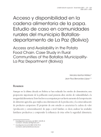 Acceso y disponibilidad en la cadena alimentaria de la papa. Estudio de caso en comunidades rurales del municipio Batallas departamento de La Paz (Bolivia)