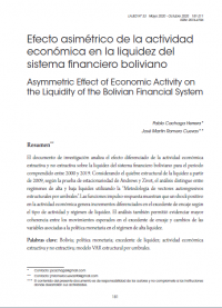 Efecto asimétrico de la actividad económica en la liquidez del sistema financiero boliviano