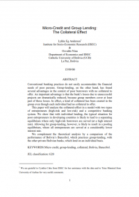 Micro-credit and group lending: The collateral effect