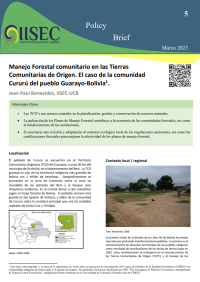 No. 5.  Manejo Forestal comunitario en las Tierras Comunitarias de Origen. El caso de la comunidad Cururú del pueblo Guarayo-Bolivia