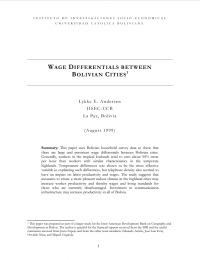 Wage differentials between Bolivian cities