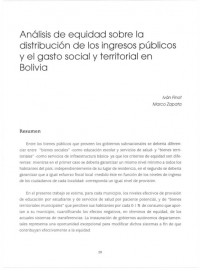 Análisis de equidad sobre la distribución de los ingresos públicos y el gasto social y territorial en Bolivia