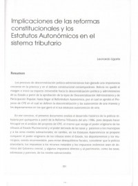 Implicaciones de las reformas constitucionales y de los Estatutos Autonómicos en el sistema tributario