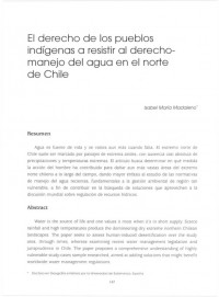 El derecho de los pueblos indígenas a resistir al derecho-manejo del agua en el norte de Chile