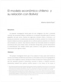 El modelo económico chileno y su relación con Bolivia