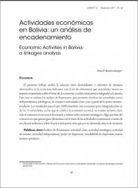 Actividades económicas en Bolivia: un análisis de encadenamiento