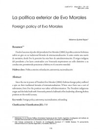 La política exterior de Evo Morales