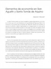 Elementos de economía en San Angustín y Santo Tomás de Aquino