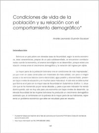 Condiciones de vida de la población y su relación con el comportamiento demográfico