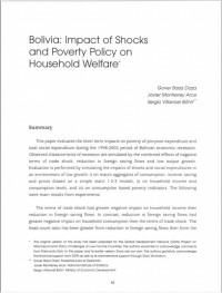 Bolivia: Impact of shocks and poverty policy on household welfare