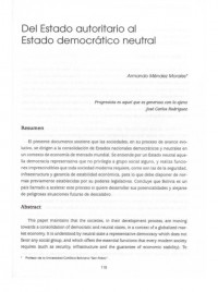 Del Estado autoritario al Estado democrático neutral