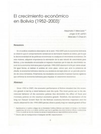 El crecimiento económico en Bolivia (1952-2003)