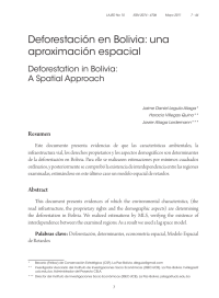 Deforestación en Bolivia: una aproximación espacial