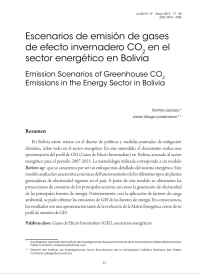 Escenarios de emisión de gases de efecto invernadero CO2 en el sector energético en Bolivia