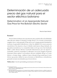 Determinación de un adecuado precio del gas natural para el sector eléctrico boliviano