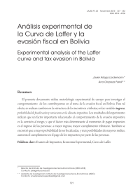 Análisis experimental de la Curva de Laffer y la evasión fiscal en Bolivia