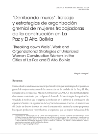 “Derribando  muros”. Trabajo y estrategias de organización gremial de mujeres trabajadoras de la construcción en La Paz y El Alto, Bolivia