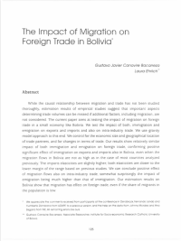The  Impact of Migration on Foreign Trade  in  Bolivia