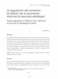 La regulación del comercio en Bolivia: de la economía informal al mercado extralegal